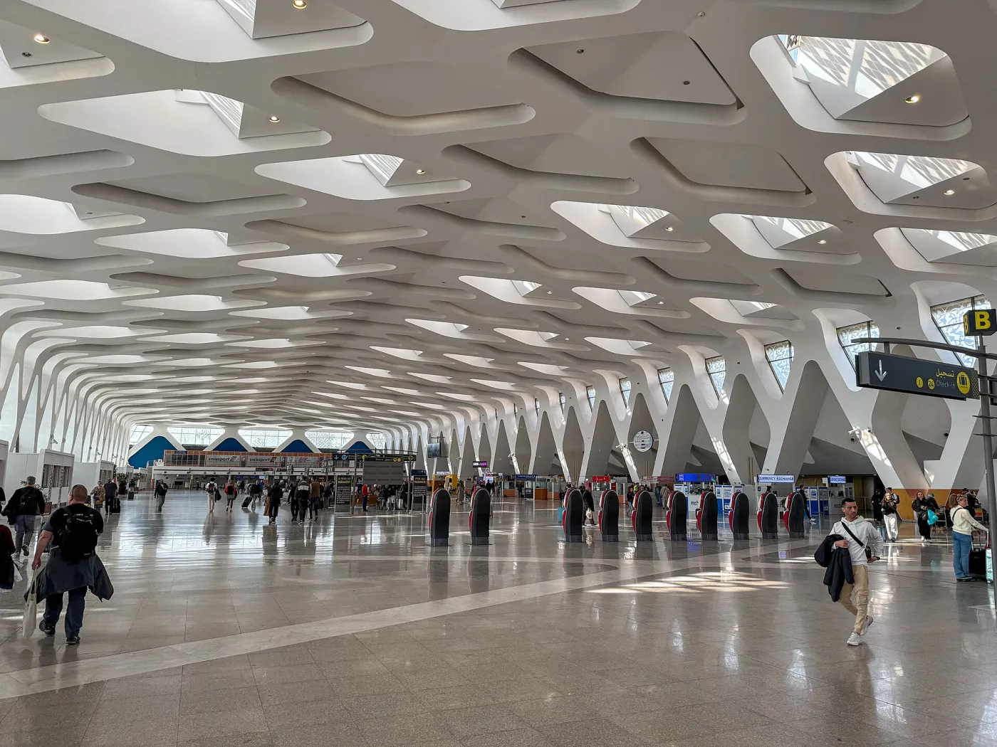 Inside Terminal 1 of Marrakech Menara Airport