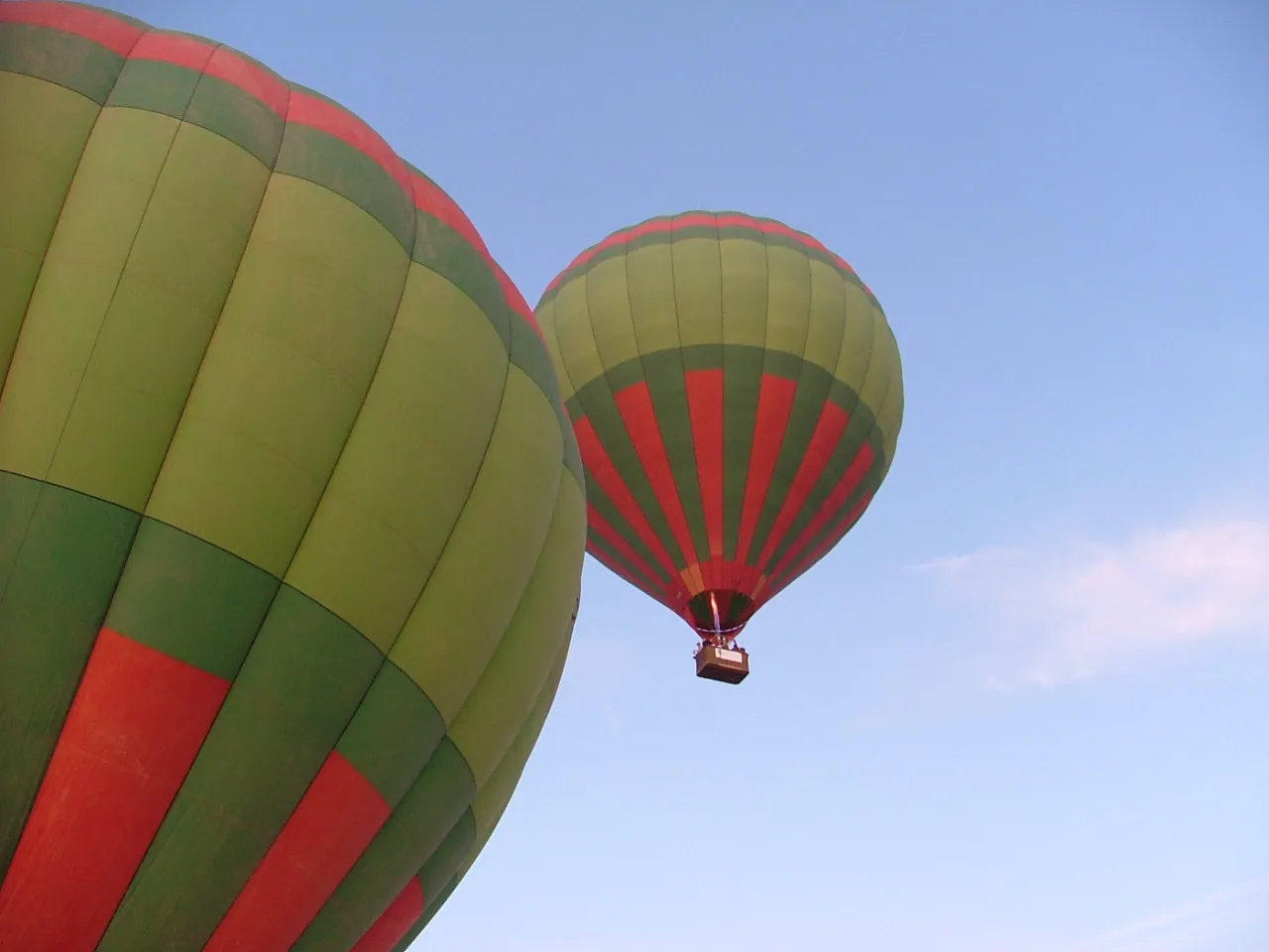Hot air balloon flight over the plains near Marrakech