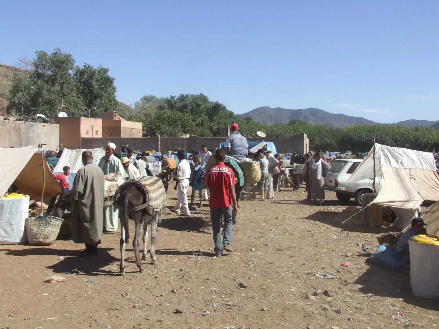Weekly Atlas market Stalls of a weekly Amazigh market in the Atlas foothills