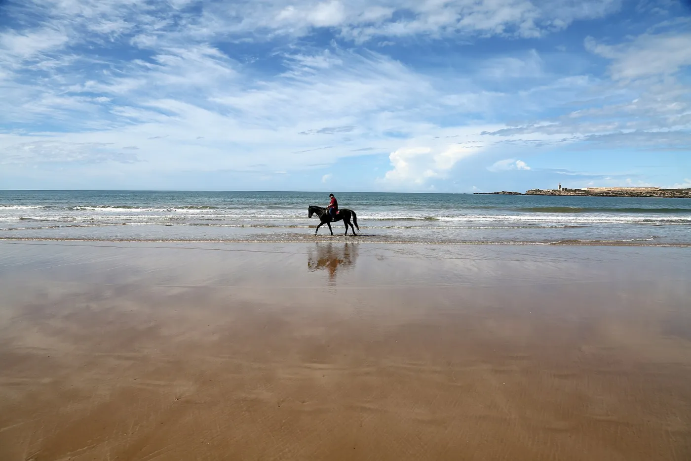Horse rider on the beach at Essaouira